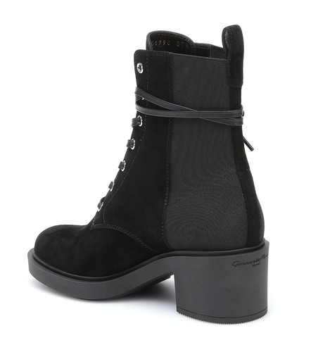 Gianvito Rossi Lace Up Ankle Boots in Black Suede Size US 6.5 - Picture 10 of 12