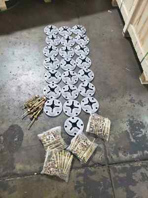 AUTO BODY FLOOR SYSTEM 22 ANCHOR POTS COMBO WITH SLOTS BOLTS/NUTS AND DRILL BIT