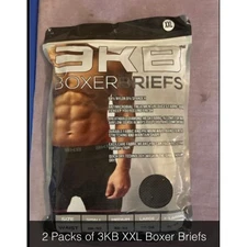 3KB Men's Boxer Briefs XXL Comfort Waistband Quick Dry Technology 2-Pack