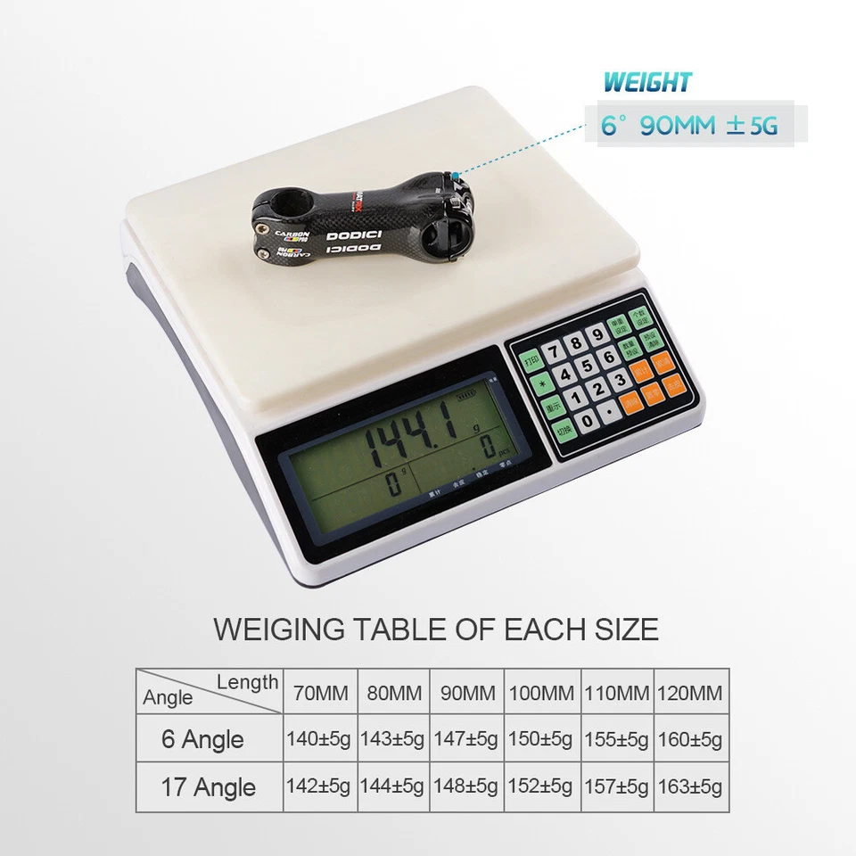 6/17 grados 31,8 mm carretera MTB bicicleta vástago de carbono potencia de bicicleta 70-120 mm 3K brillante Foto 3 de 4