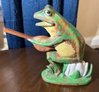 Weller Pottery Coppertone Frog with Banjo