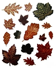 PAPER STUDIO Stick*A*Bilities FOIL FALL LEAVES STICKERS 4 1/4"x5" sheet