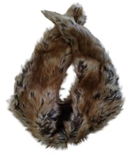 BCBG Generations Womens Faux Fur Pull Through Scarf Brown 
