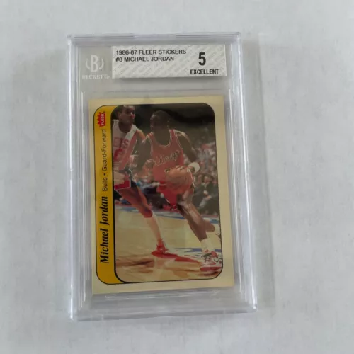 1986-87 Fleer Stickers MICHAEL JORDAN Rookie Sticker #8 RC  Authentic!
