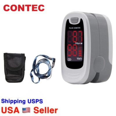 USA CMS50M Finger Tip Pulse Oximeter, LED Digital SPO2 PR+Lanyard CONTEC FDA