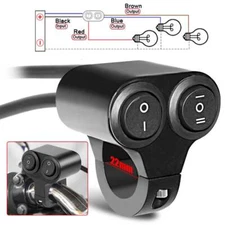Motorcycle On Off Switch Dual Button ATV Handlebar 7/8" Headlight Fog Spot Light