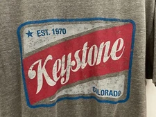 The Pop Top Brew City Keystone Colorado Heather Grey T-Shirt Medium