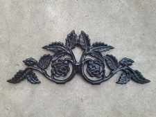 Cast Iron Rose Topper Pediment, Kitchen Wall Decor, Victorian Plaque Romance