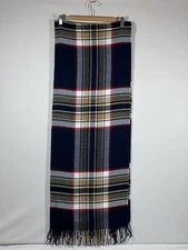 Mark and Graham Plaid Knit Fringe Unisex Winter Warm Scarf 85"x31" Made in Italy