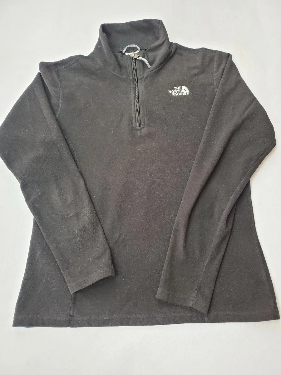 Girls North Face jacket workout black pullover 1 4 zip size large