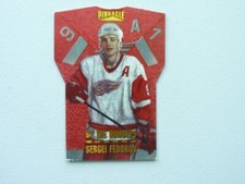 HOCKEY CARD 1996 PINACLE  BY THE NUMBER SERGEI FEDEROV RED WING JERSEY DIE CUT