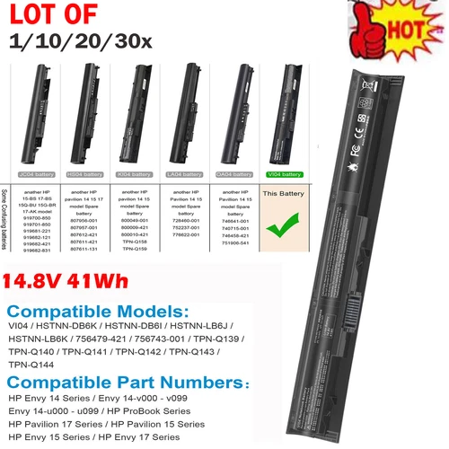 ?LOT 30x V104 VI04 Battery HP ProBook 450 G2 G3 440 G2 756743-001 756478-422