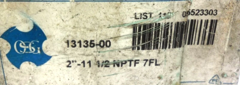 OSG STANDARD PIPE TAP 13135-00, 2-11-1/2 NPTF, 7 FL FLUTE, HSS, 4 1/2" OAL - Image 2 of 4
