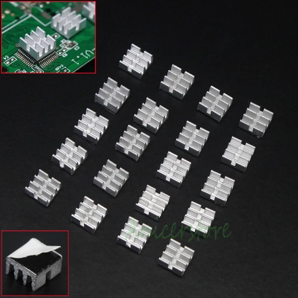 5 Pack Mini Aluminium Adhesive Back Heatsink Cooler MOS IC Chipset LED Cooling - Image 2 of 4