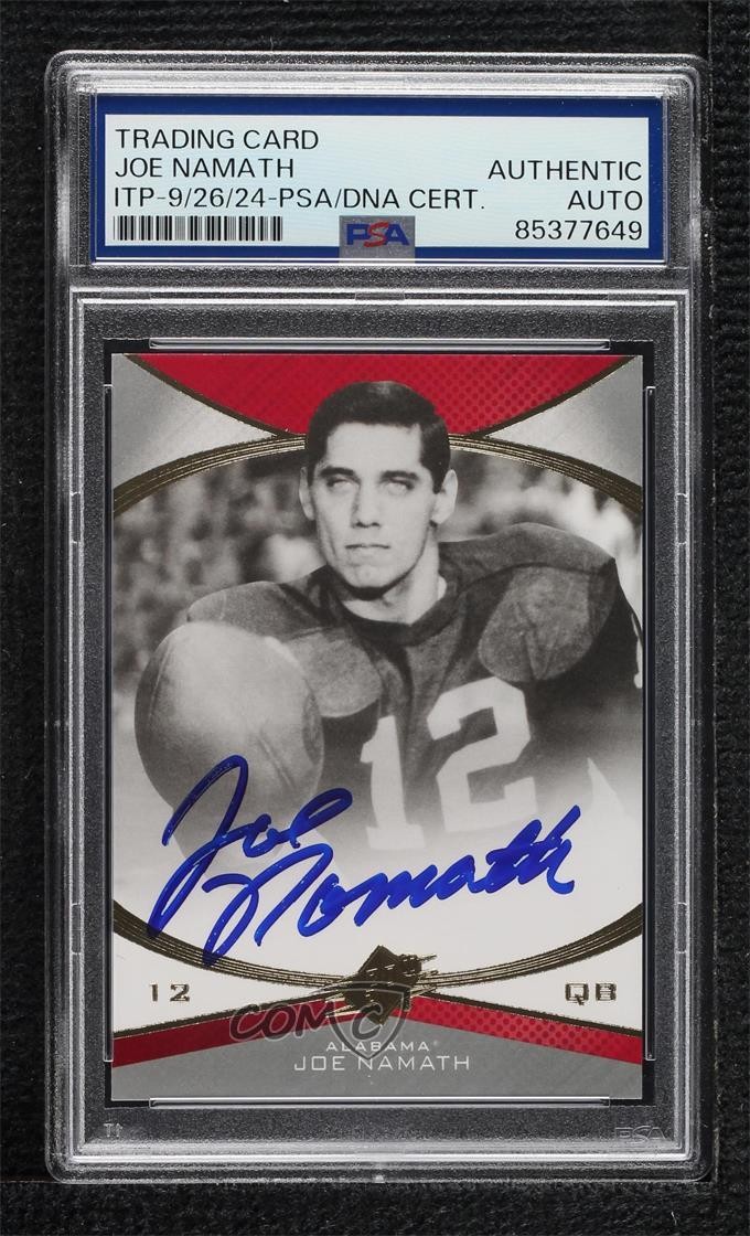 Joe Namath Alabama Crimson Tide PSA/DNA 2013 SPx #41 Certified Authentic Auto HOF 0q9g 