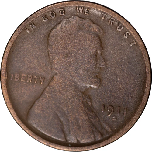 1911-S Lincoln Wheat Cent ~ VG Details