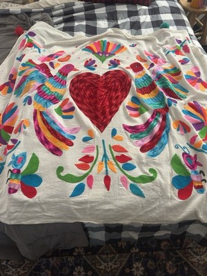 NWT Karma Living Handmade Velvet Precious Threads Floral Throw 50X60
