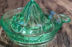 Vintage Uranium Green Depression Glass Orange Juicer Lemon Reamer Flaws