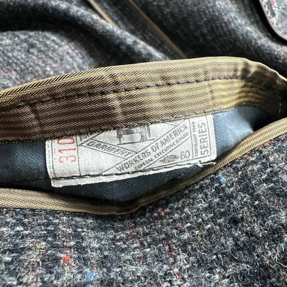 Vtg Dunbrook Tweed Overcoat 48R Men Houndstooth Plaid Donegal Flecked Wool USA - Image 4 of 4