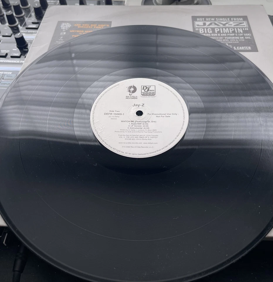 Jay-Z – Big Pimpin / Watch Me OG 2000 PROMO 12” in OG Cover VG+/VG Foto 3 de 3