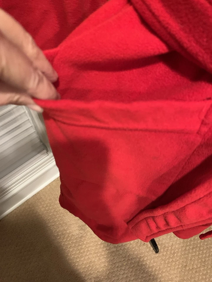 Josie Bathrobe Red Fleece Warm Cozy Pockets Medium M inside out soft - Image 4 of 4