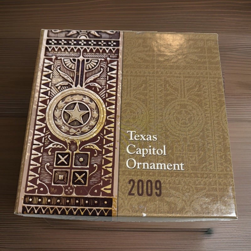 2009 Texas State Capitol Ornament DOOR KNOB & ESCUTCHEON PLATE w/ box & booklet