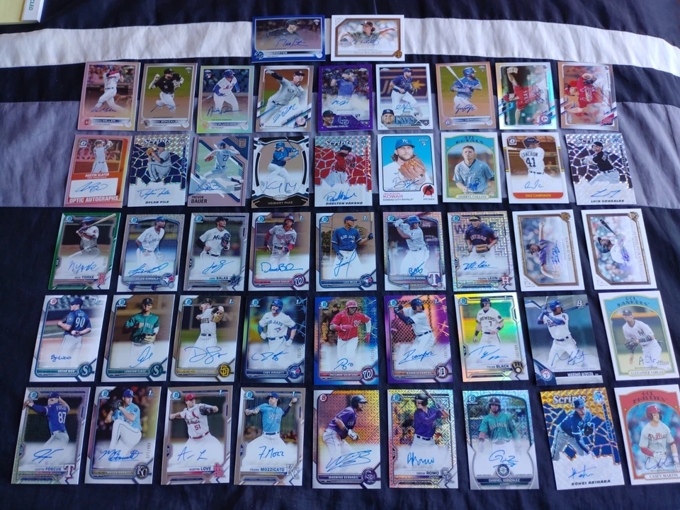 (47) AUTOGRAPH TOPPS BOWMAN CHROME NICK YORKE MASON BARNETT NIMMALA #/ED RARE! - Image 2 of 4