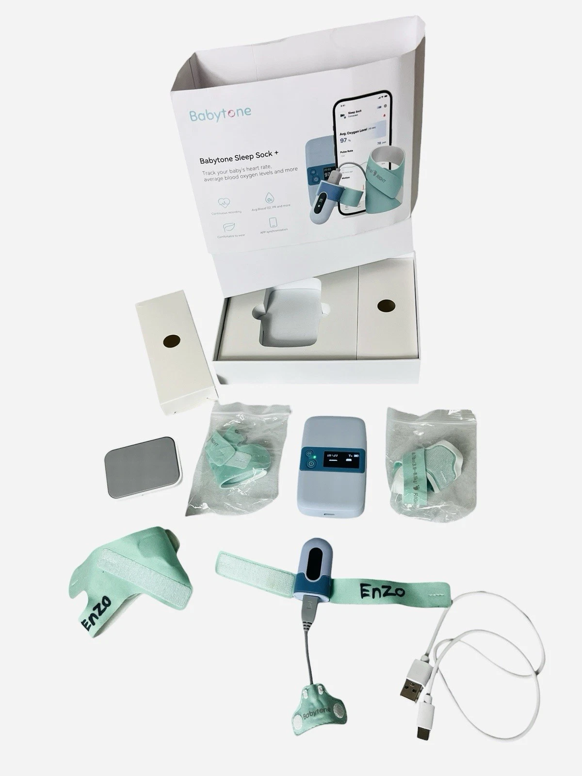 Baby Sleep Monitor Tracking Heart Rate Average Oxygen Level & Body Movement
Opens in a new window or