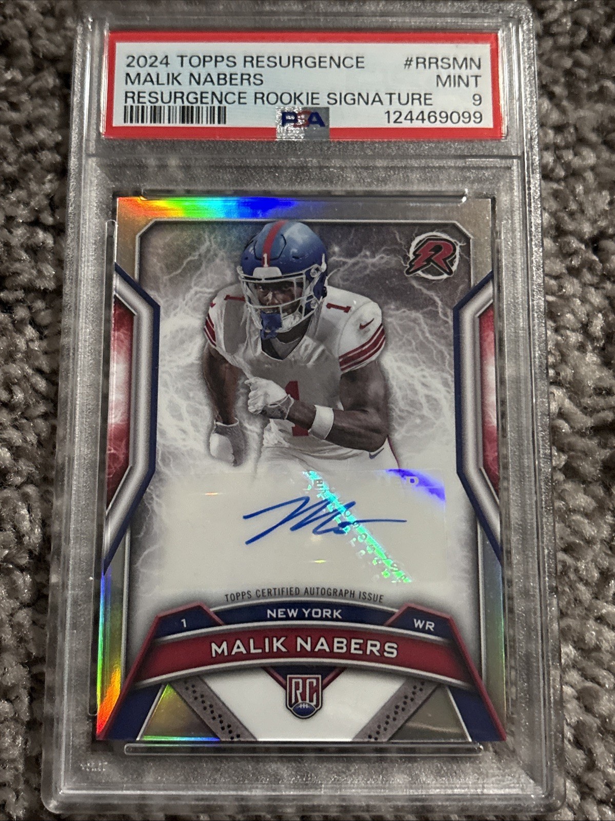 2024 Topps Resurgence Rookie Signatures Malik Nabers Auto #RRS-MN PSA 9