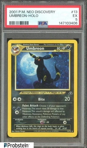 2001 Pokemon Neo Discovery #13 Umbreon Holo PSA 5 EXSA 4 VG-EX
