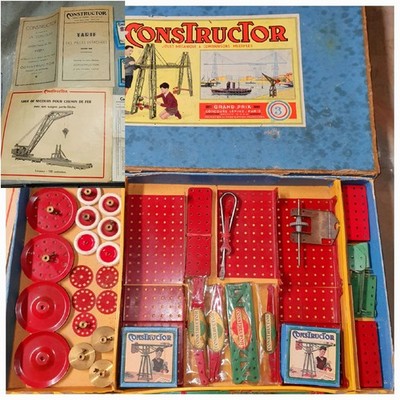 Alte große Constructor Box Nr. 3 Spielbox Metallbau No Meccano