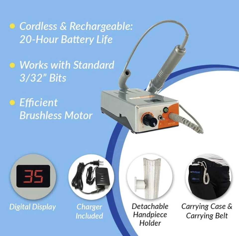 Medicool Pro Power 35K Cordless Electric Nail Drill for Acrylic & Gel Nails - Image 3 of 4