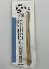The Humble Co. Bamboo Toothbrush with Mint Fluoride Toothpaste - Brand New Vegan