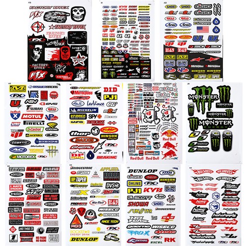 11Sheets stickers! 1/10 RC Sticker Bomb Decal Sheet Axial Traxxas Redcat DIY