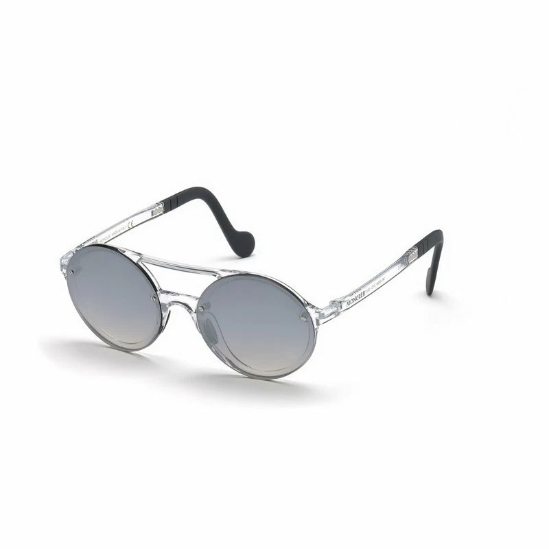 Moncler ML0064 27C Clear Mirrored Round Plastic Sunglasses Frame 