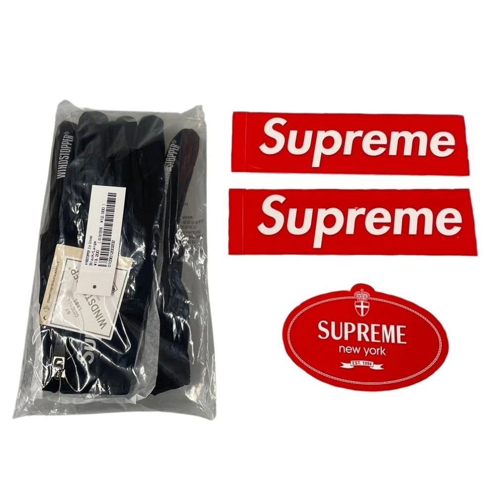 Gants zippés SUPREME 24AW WINDSTOPPER noir M authentique / 36340