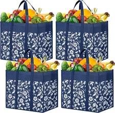 Reusable Grocery Bags Foldable Tote Bags bulk with Reinforced Handles ...