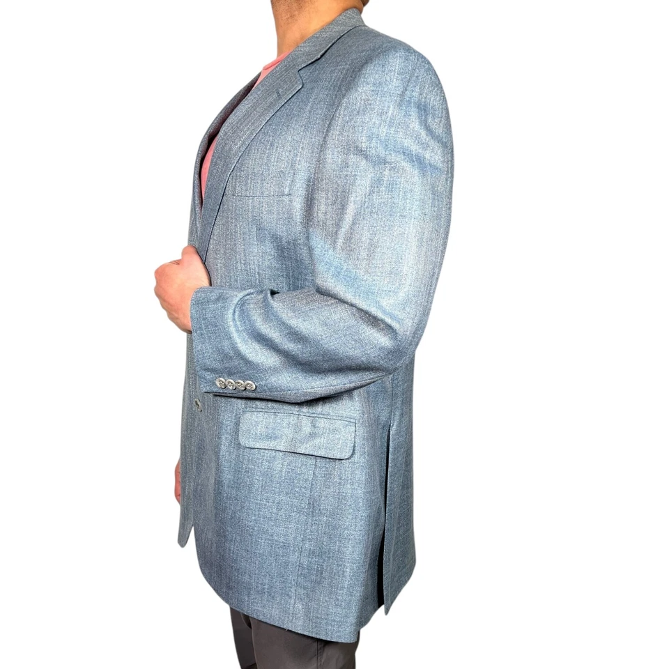 Jack Victor Valtuwood SPJ Mens Gray Single Breasted Two Button Blazer Size 44 L - Image 2 of 4