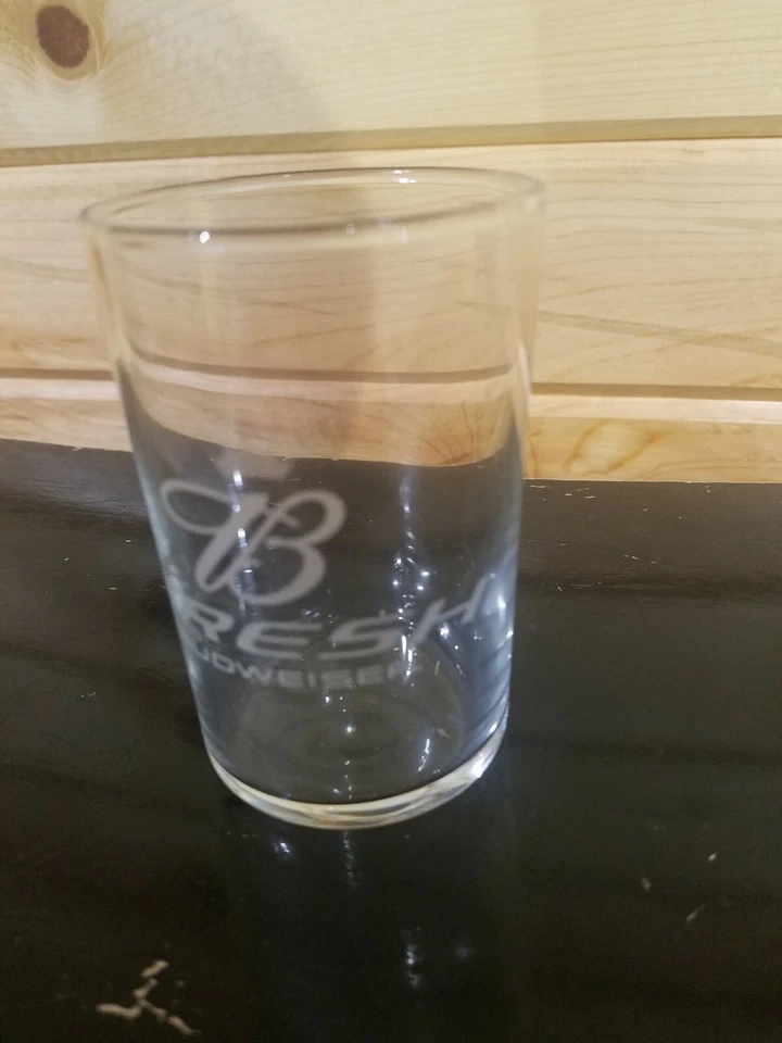 6 OZ SMALL BUDWEISER BEER TASTING GLASS DRINK FRESH BUD MANCAVE BAR DRINKING - Image 3 of 3
