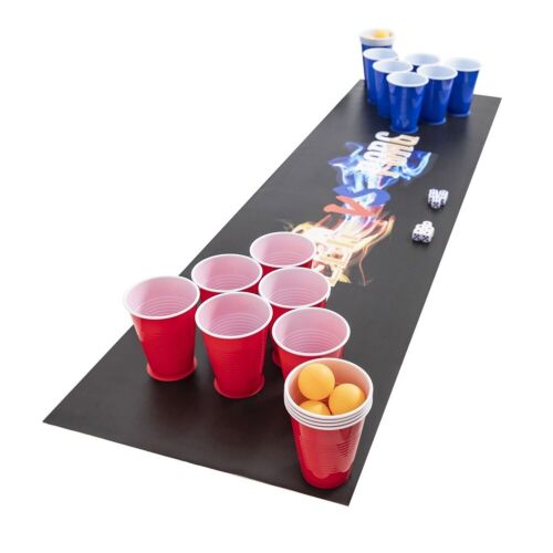 Beer vs Pong Drinking Game Coming 10 Cups 10 Balls 10 Dices 1 Leather Cushion - Picture 1 of 7