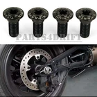 4PCS Black Rear Brake Disc Rotor Bolts Screws For Honda CBR600RR 03-17 CBR1000RR