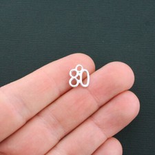 10 Number 80 Charms Antique Silver Tone Number Eighty Charm - SC4528