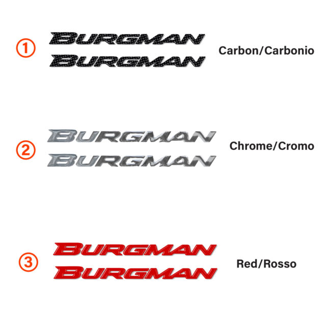 Adesivi 3D scritte Burgman scooter compatibili con Suzuki Burgman 250-400-650