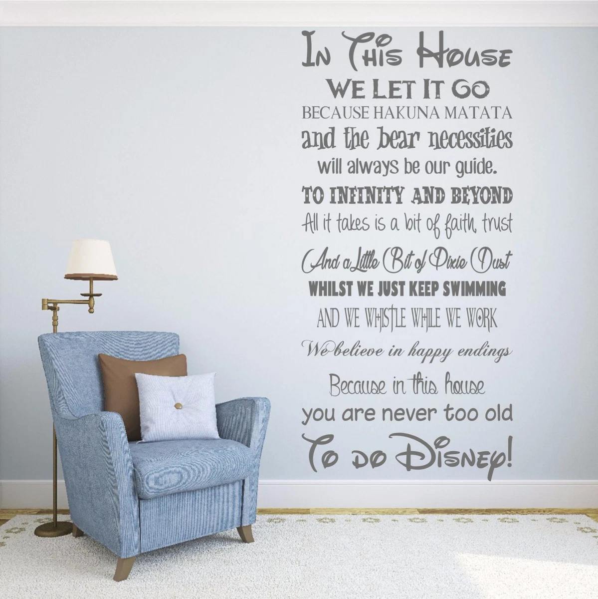 We Do Disney House Rules | Vinilo pegatina de pared cita calcomanía para niños