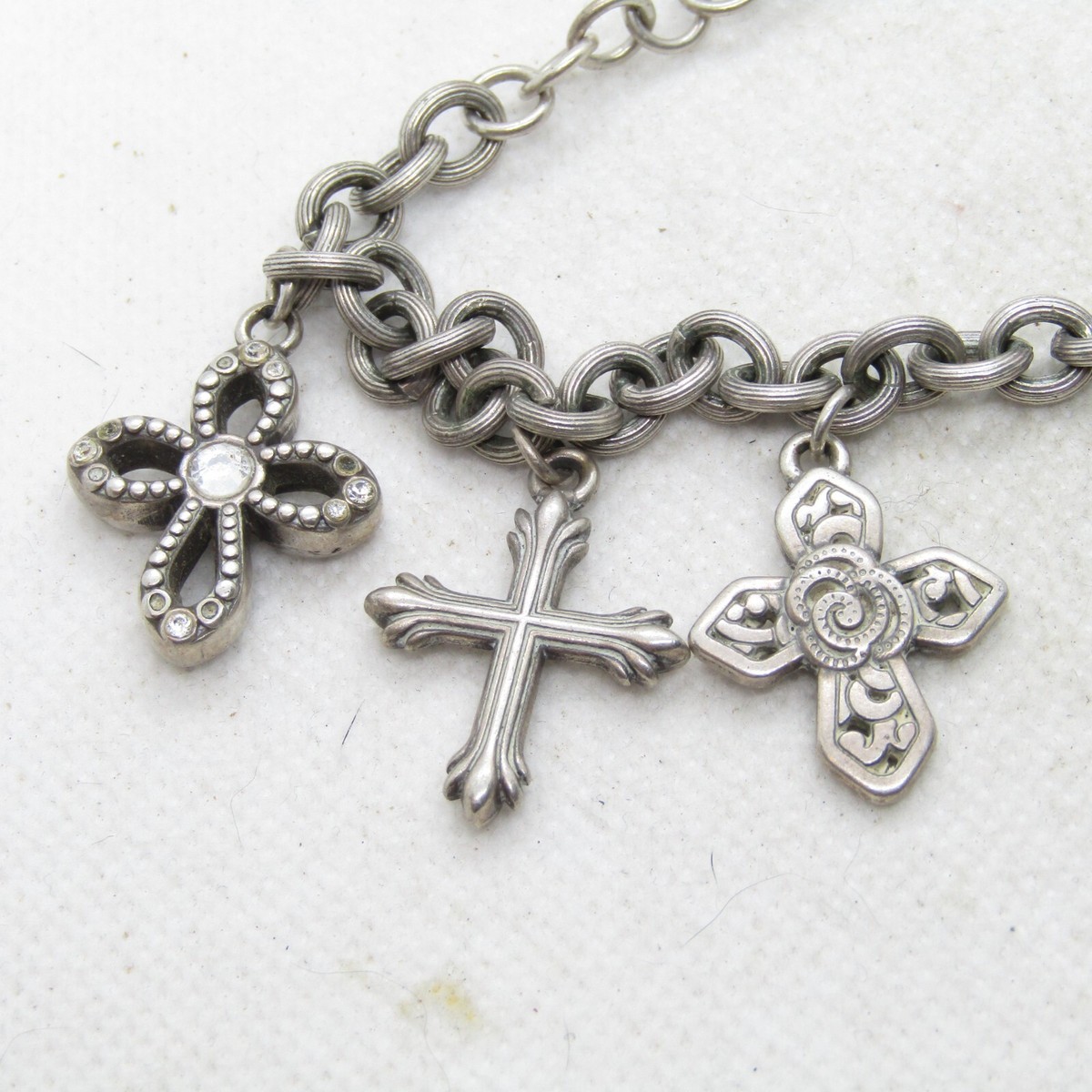 Sterling Silver Cross Charm With Ornate Border - Rembrandt Charms For Women, Style 0756, Faith Jewelry Gift - View #8