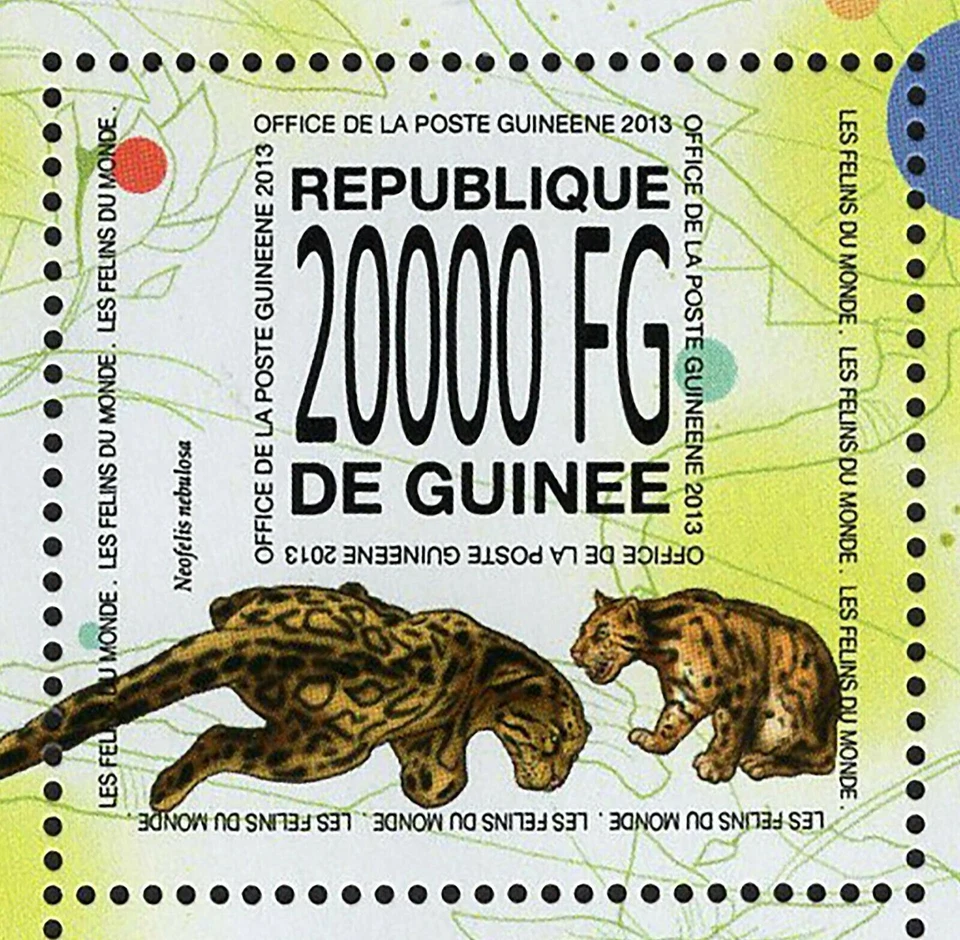 Paquete de estampillas de gatos Panthera Onca Prionailurus Rubiginosus S/S MNH #10101-10103 Foto 4 de 4