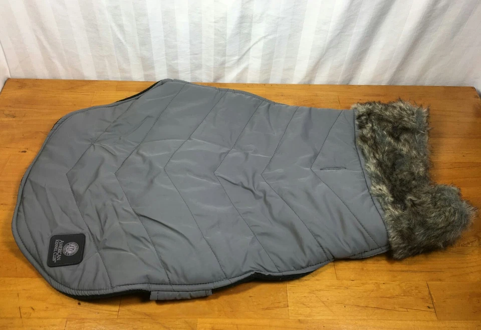 American Kennel Club Puffy Winter Coat w/ Faux Fur Collar - Grey   Size X Large - Image 2 of 4