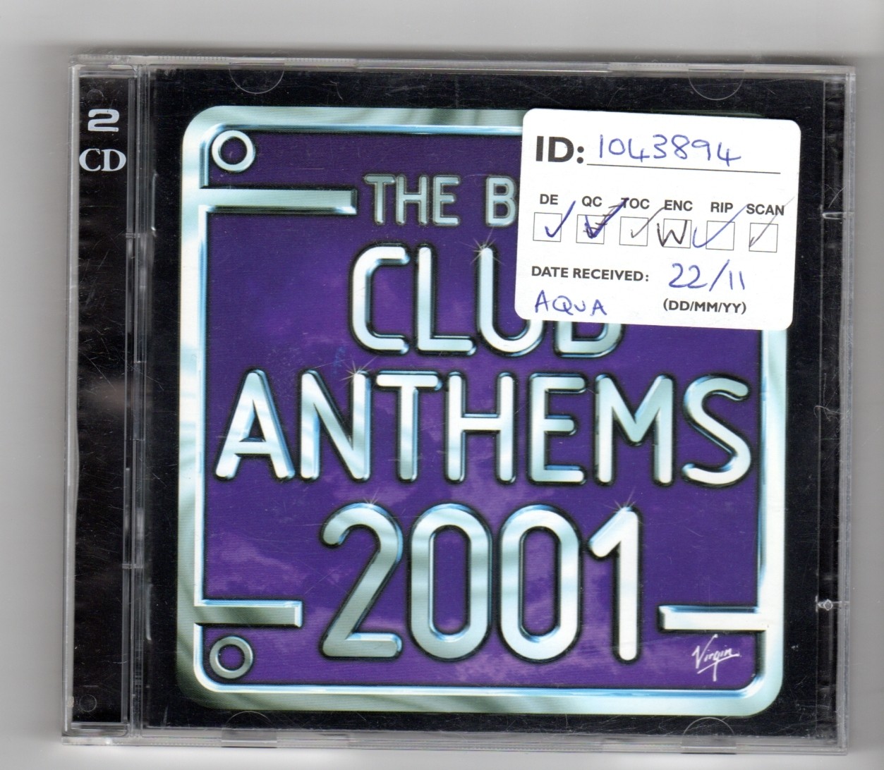 (IO343) The Best Club Anthems 2001, 41 tracks - 2000 double CD