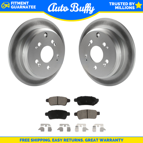 Auto Shack Drilled & Slotted Rear Brake Rotors For 2005-2010 Honda Odyssey 3.5L V6 FWD - Black Coated Pair