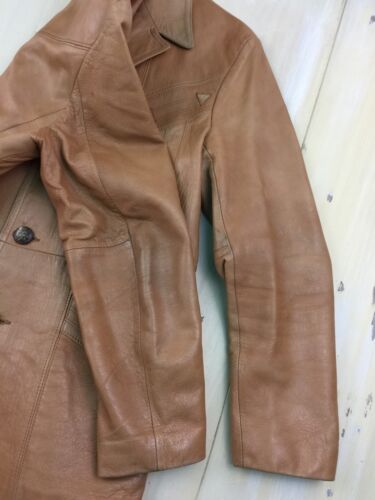 PIONEER WEAR - Vtg 1970s Brown Leather Western Blazer Jacket, Mens 